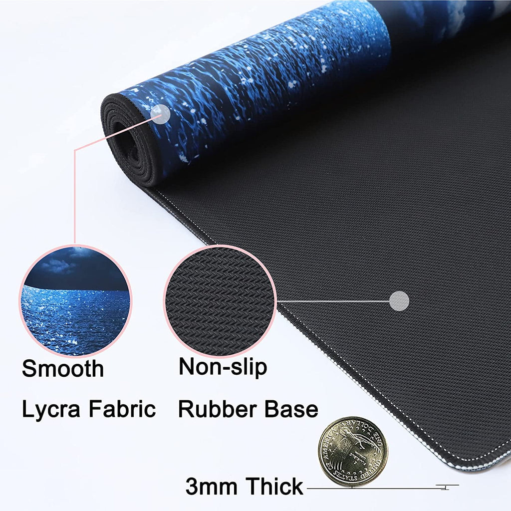Desk Mat,Large Mouse Pad 35''''×15.6''''×0.12'''' XXL Extended Gaming Mouse Pad Mat with Non-Slip Base Stitched Eges ... - Image 5