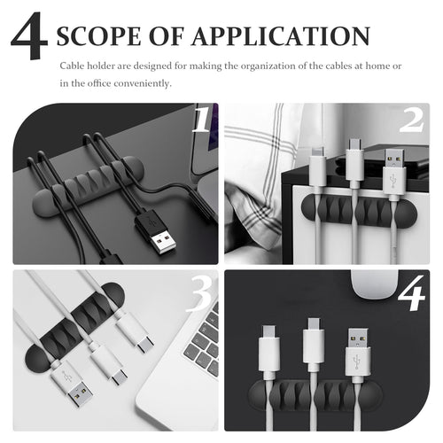 4pcs Cable Holders Tabletop Wire Holders Office Cable Cord Organizers - Image 2