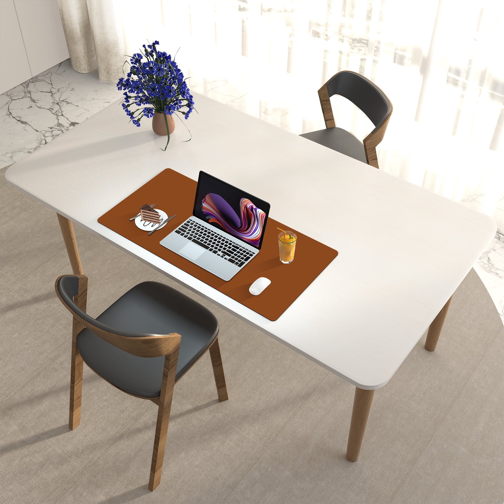 Aothia Leather Desk Pad Protector ,Mouse Pad,Office Desk Mat, Non-Slip PU Leather Desk Blotter,Laptop Desk Pad,Waterproof Desk Writing Pad f - Image 5