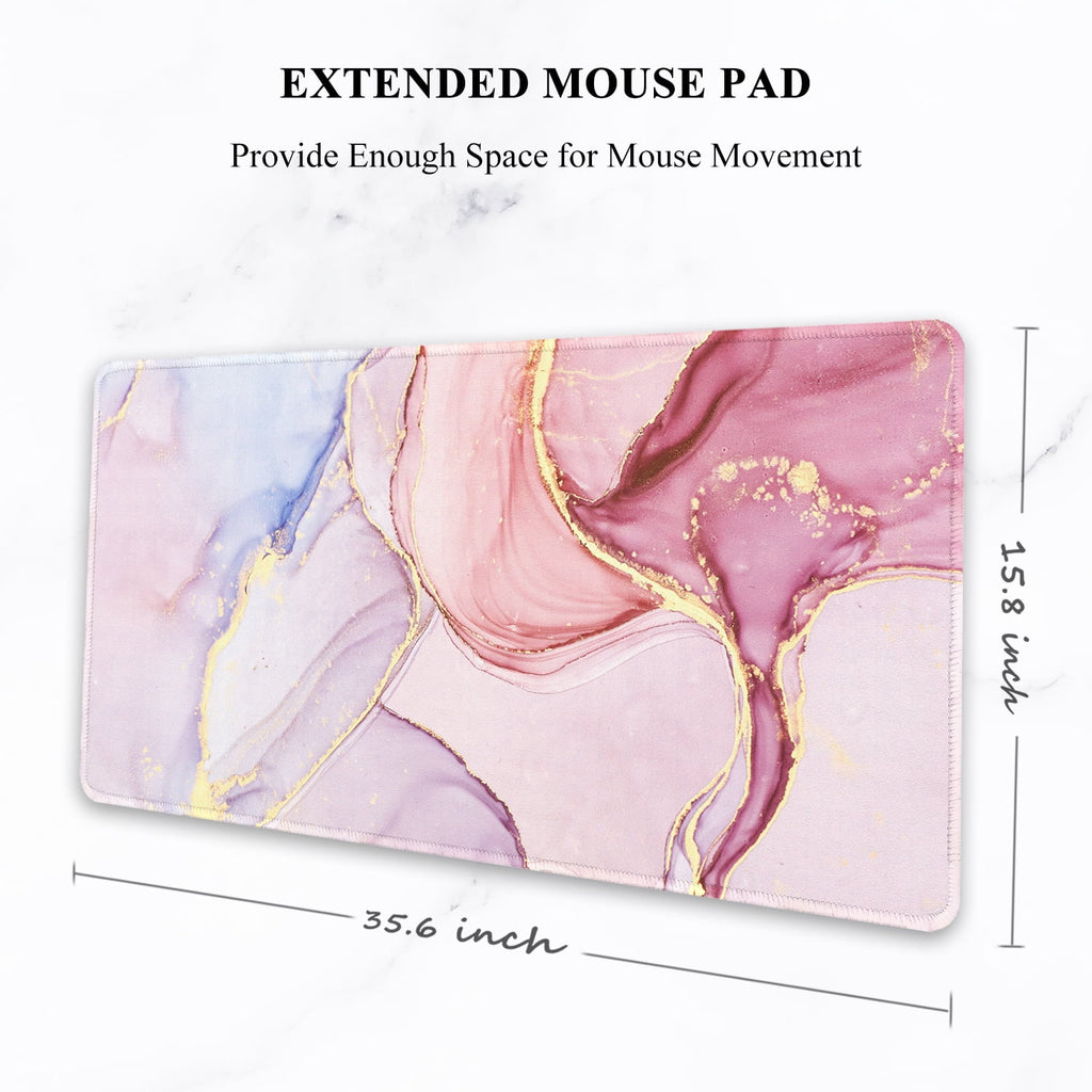 Large Mouse Pad, XXL Extended Gaming Mousepad, Waterproof Desk Pad with Stitched Edge, Non-Slip Laptop Computer Keybo... - Image 3