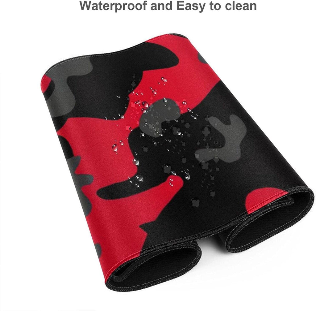 Red and Black Gaming Mouse Pad Large XL Desk Mat Camo Camouflage Long Extended Pads Big Mousepad Home Office Decor Accessories for Computer - Image 6