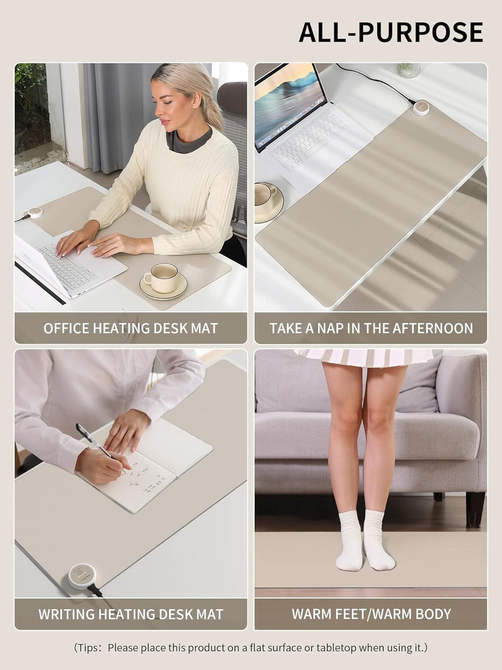 Heated Desk Pad, Gaming Mouse Pad for Desktop, 31.5"x13", Large Waterproof Computer Mat, Non-Slip Leather Desk mat fo... - Image 6