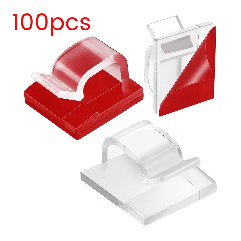100 Outdoor Light Clips for String Lights Self Adhesive Mini Cable Hooks Wire Clips Hooks Cord Organizer Holder Clear - Image 3
