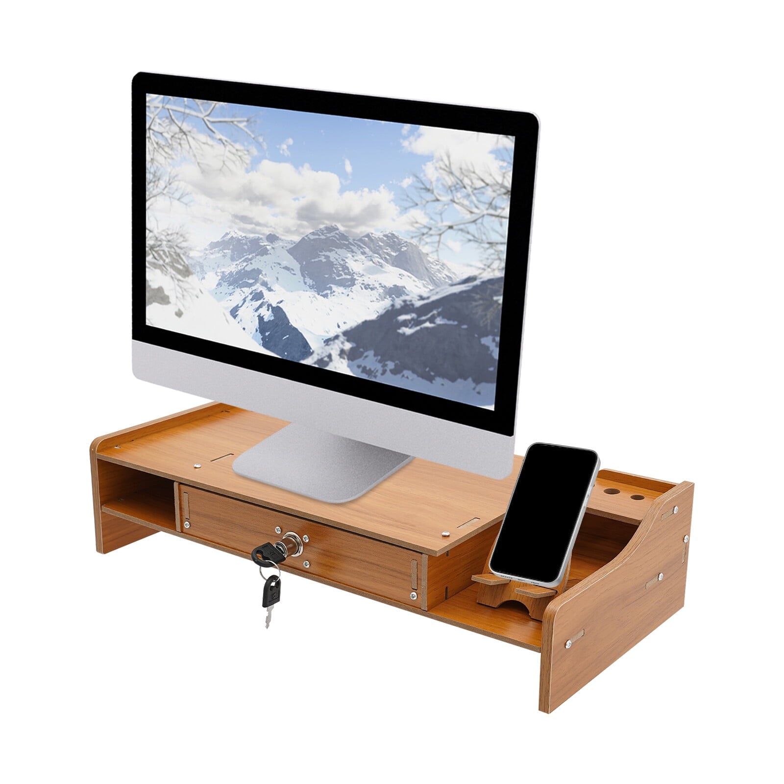 Rack w/ Drawer Computer/Laptop/PC Stand for Desk Organizer For Homes, Schools, Offices - Image 2