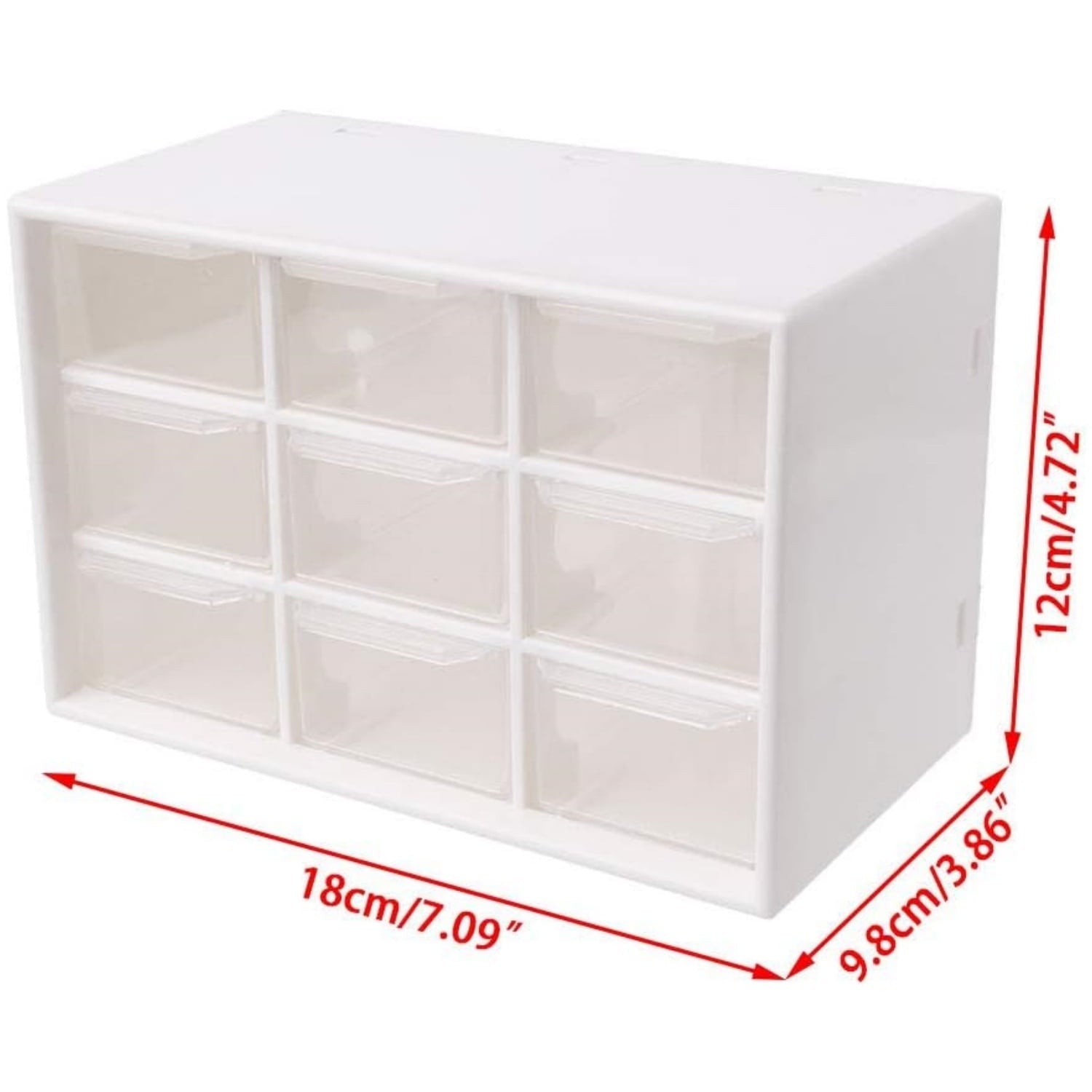 Small Drawer Organizer for Desk, Mini Plastic Desktop Organizer with 9 Clear Drawers,Desktop Storage Drawers Cabinet ... - Image 2
