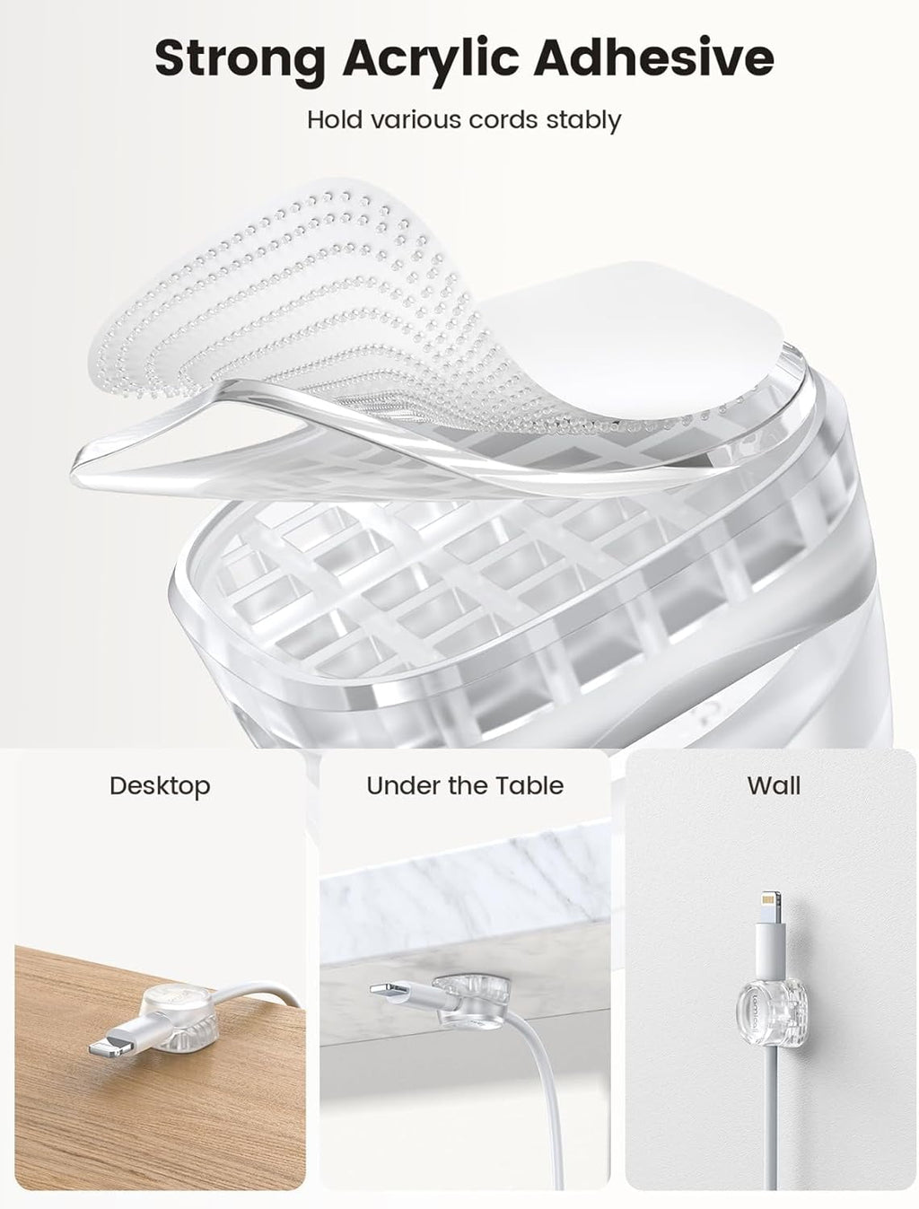 6 Pack Cord Organizer Office Desk Accessories Clear Cable Management Clips Home Workspace Desk Decor Nightstand Dorm ... - Image 5