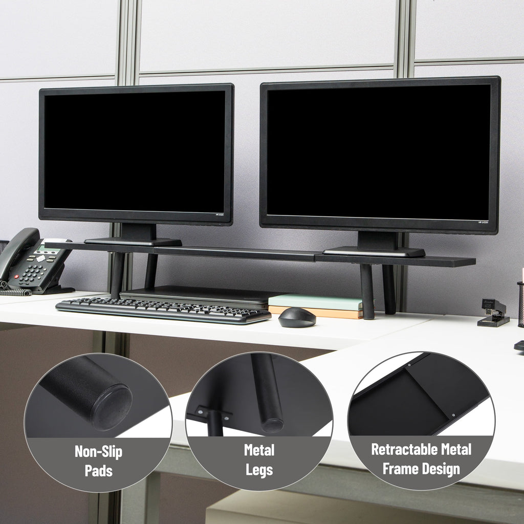 Extendable Monitor Stand, Adjustable Desktop Riser for Dual Monitors, Printers, Laptops, TV, 31.540 Inch Width, 88 lb... - Image 5