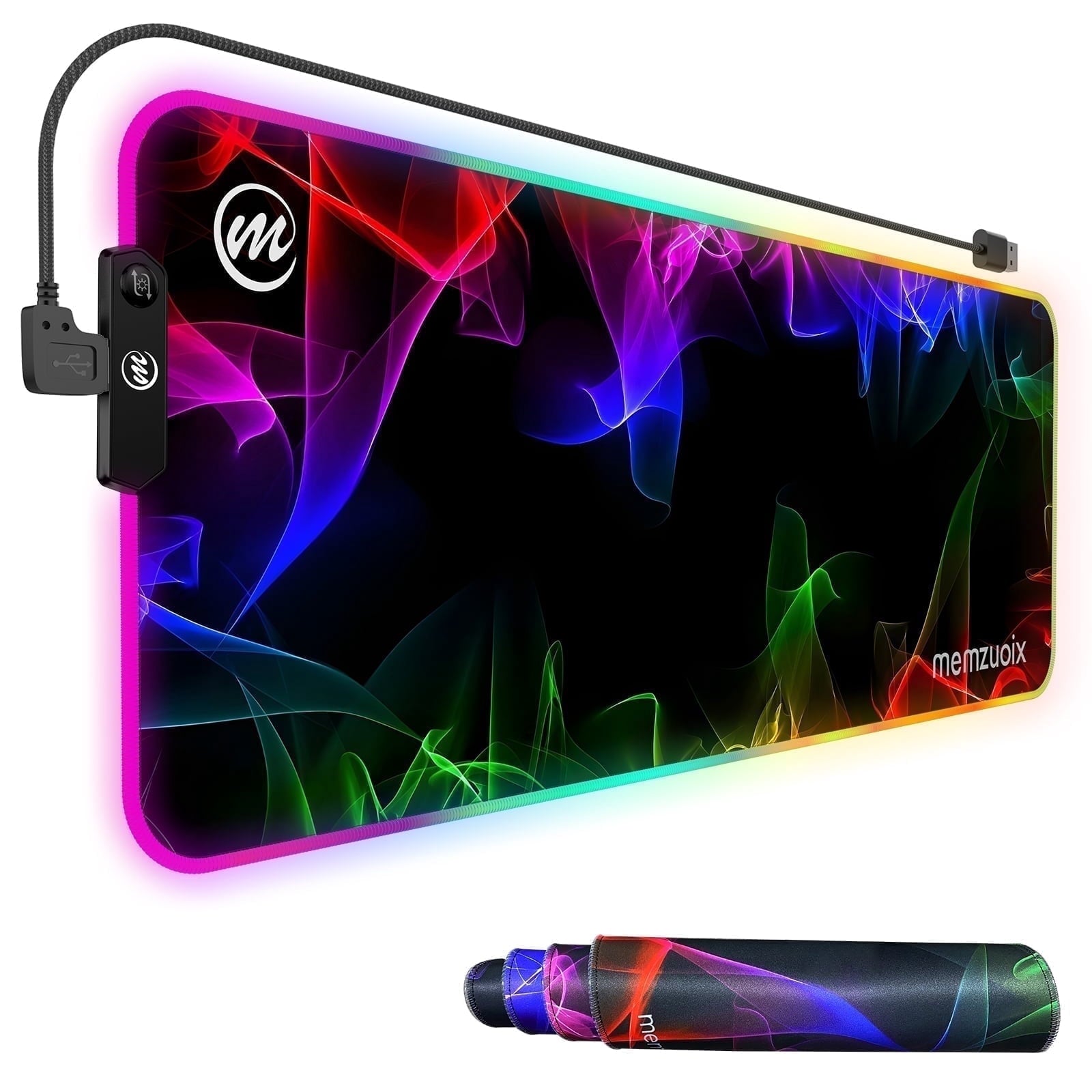 LED Mouse pad 31.5×11.8 Inch, Large RGB Glow Gaming Mouse Pad for Computer Keyboard, 12 Cool Lighting Modes, Anti-Sli...
